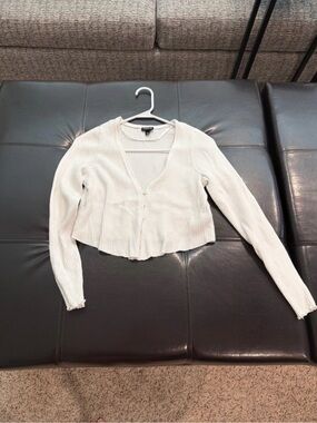 torrid off white ribbed cropped cardigan size 0